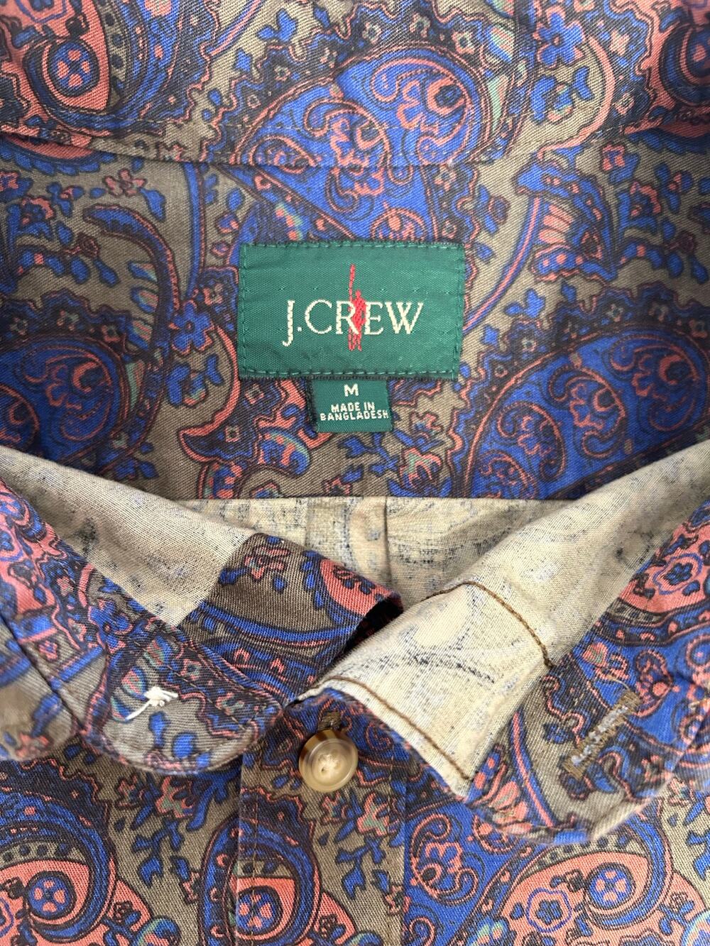 J Crew Vintage Oarsmen Men's Button Up Paisley Shirt Medium